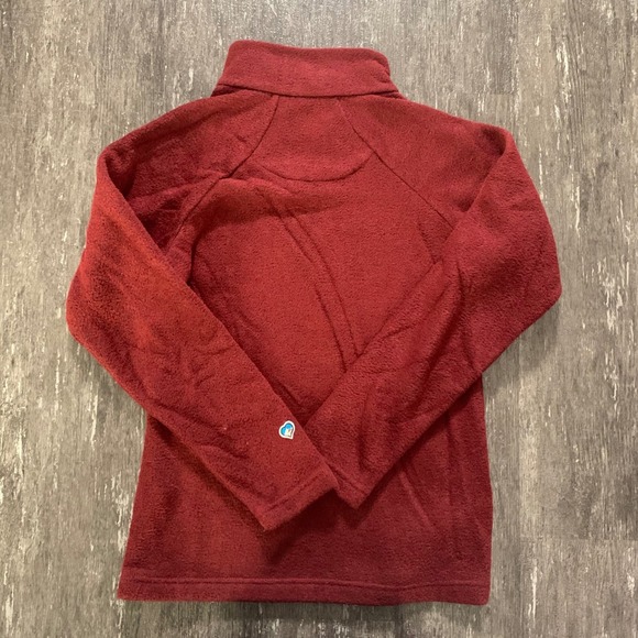Kuhl Womens Fleece Pullover Burgundy 1/4 Zip Logo Patch Casual Top S - Picture 4 of 4